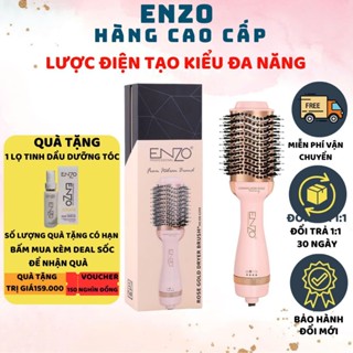 Lược điện ENZO 6209 thương hiệu Ý, lược điện ion âm tạo kiểu tóc đa năng, sấy uốn duỗi tạo phồng chuyên nghiệp