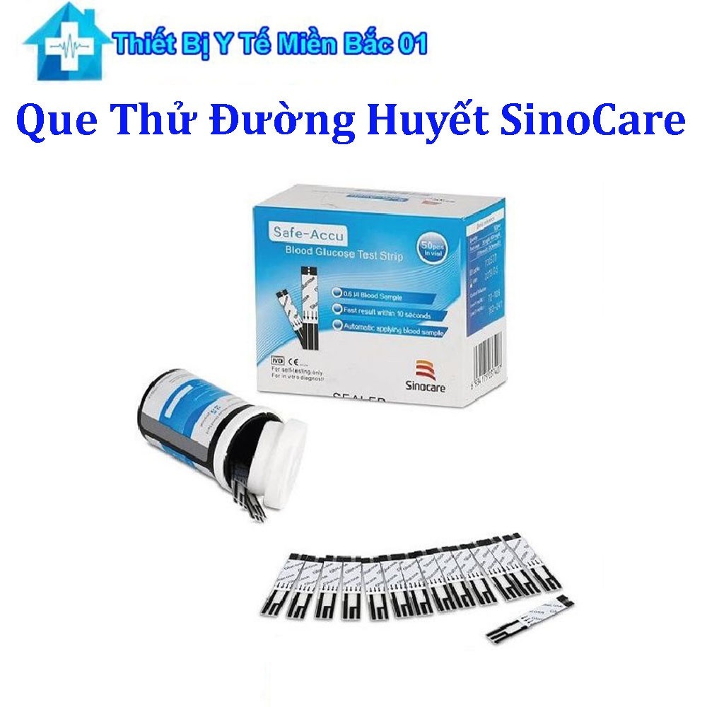 Que Thử Đường Huyết Sinocare Safe Accu Lọ 25 Que
