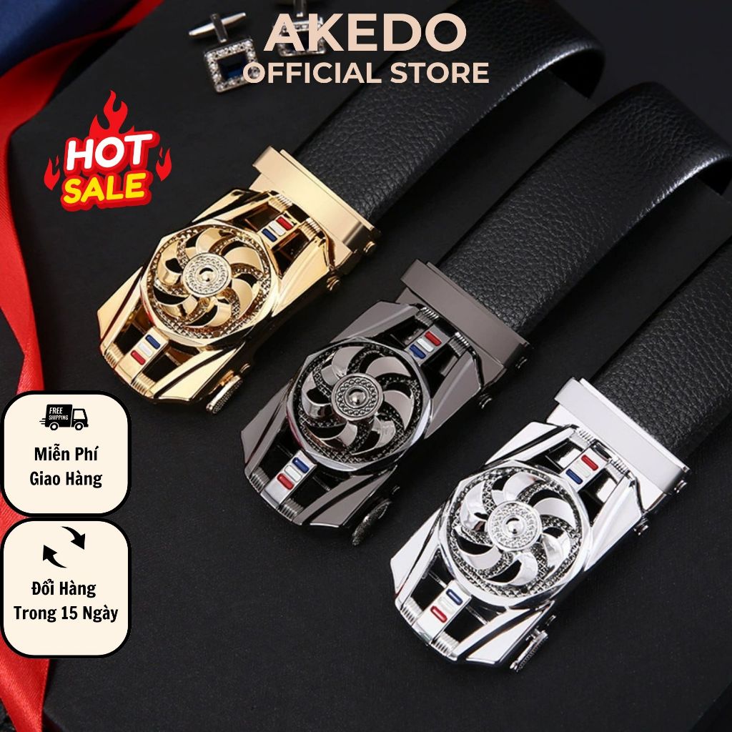 Thắt Lưng Nam🎁Giá Sốc🎁khóa tự động cao cấp, dây nịt nam mặt xoay 360 độ thể thao AKEDO