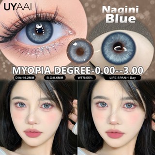 【1 ngày UYAAI Lens Cận 1 Cặp Kính Áp Tròng Blue lens trong 1 ngày  tròng kính cận 14.2mm VIVIRING Blue