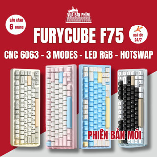 [Hàng Sẵn] Bàn phím cơ Furycube F75 | f75 pro không dây , mạch xuôi , nhôm cnc , led rgb , hotswap , gasket mount