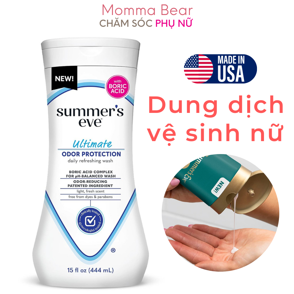 Dung dịch vệ sinh phụ nữ Summer's Eve, ddvs, làm sạch, khử mùi phụ khoa, hàng Mỹ - Momma Bear