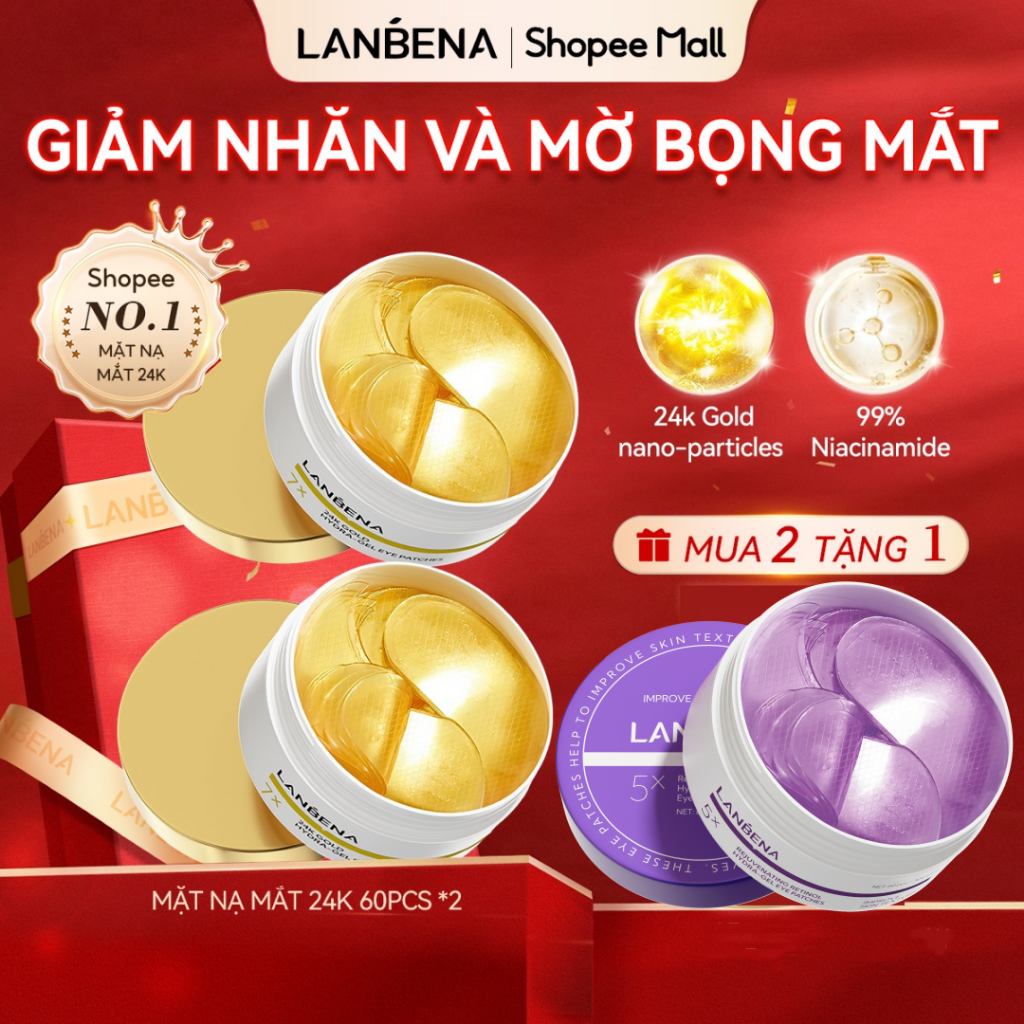 Mặt nạ mắt Hydra-gel vàng LANBENA 24K