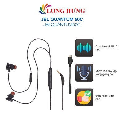 Tai nghe có dây In-ear JBL Quantum 50C JBLQUANTUM50C - Hàng chính hãng