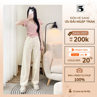 Quần jean dáng suông, có túi, có cúc cài Twenty.Five 5776