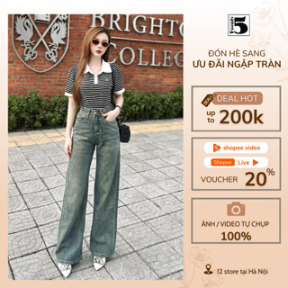 Quần jean dáng suông,cạp con đỉa chữ N, túi phải chéo 2 lần Twenty.5 -  5502