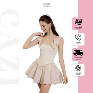   váy  Cazi Gracie Dress - Váy 2 dây đính nơ chân dập ly 