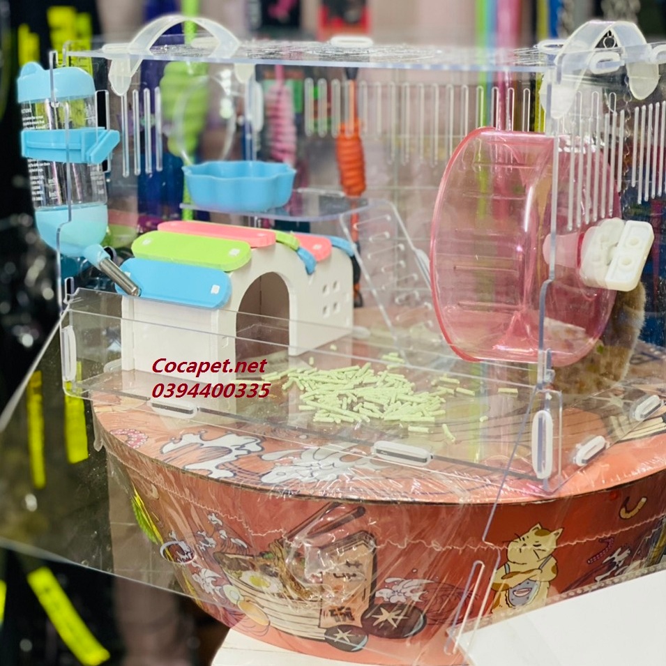 Lồng mika mini full đồ như hình ( 30 x 30cm x 20 cm)