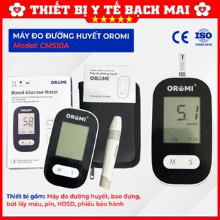 Máy Thử Đường Huyết OROMI CMS10A - Máy Đo Đường Huyết, Tiểu Đường Tặng 50 Que Thử, 50 Kim Lấy Máu