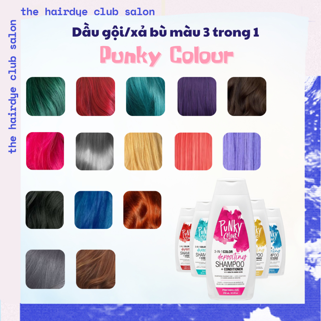 Dầu gội xả bù màu, giữ màu (3 trong 1) PUNKY COLOUR fullsize 250ml
