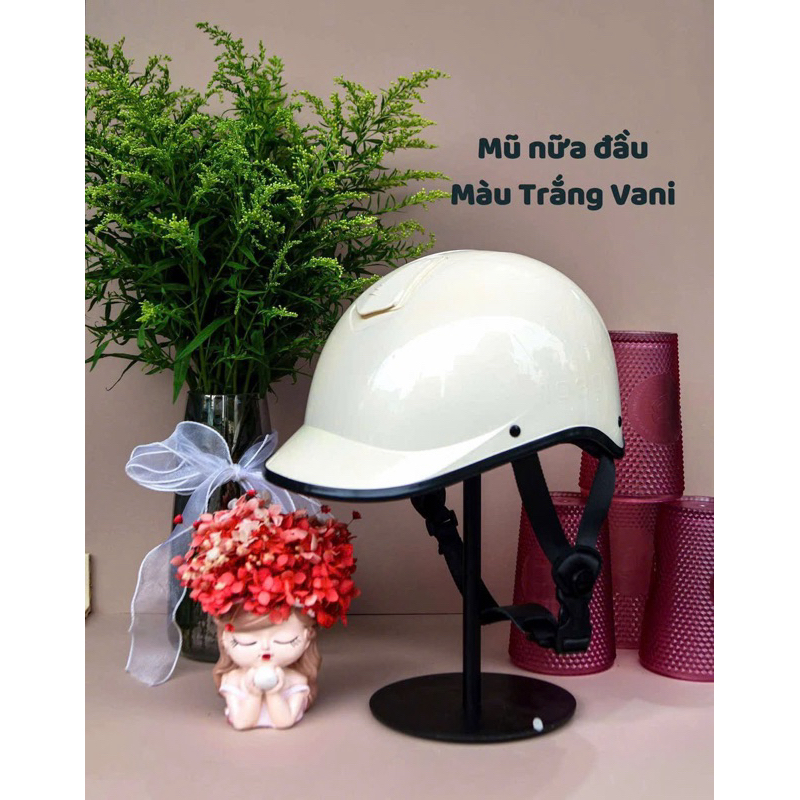 Mũ Bảo Hiểm Chính Hãng Brabus Nửa Đầu Màu Trắng Vani