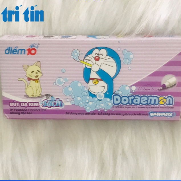Bút lông kim Doraemon Điểm 10 TP-FL08/DO - 1 cây gel tím (vpp Tritin)