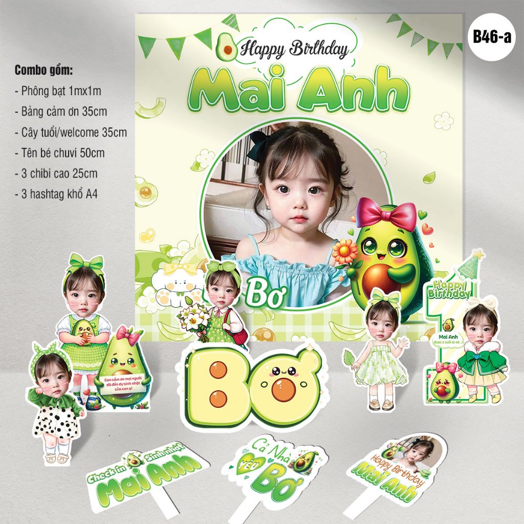 B46 - Combo sinh nhật Bơ bé gái