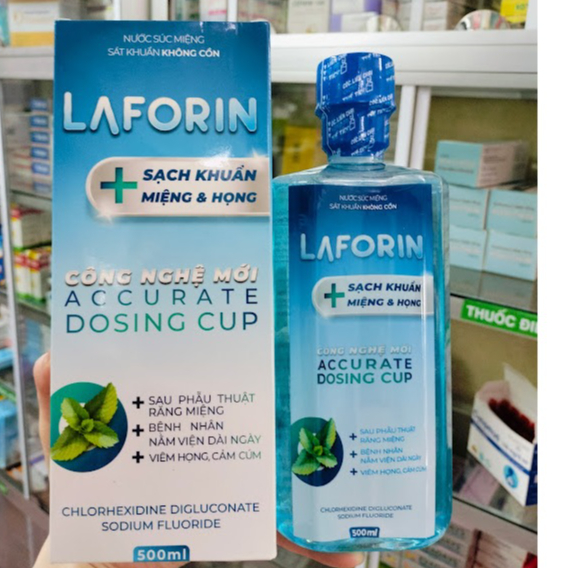 Nước súc miệng sát khuẩn răng miệng Laforin chai 500ml