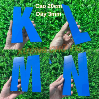 Chữ Alu Xanh Dương GV2008 Cao 20cm Dày 3mm Dán Tường Biển Quảng Cáo