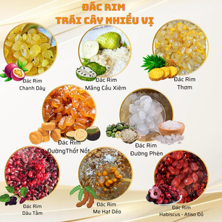  Đác rim trái cây nhiều vị - Hộp 1kg   Rim khóm chanh dây mãng cầu,dâu tằm,dâu tây,atiso đỏ,đường phèn đường thốt nốt  