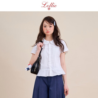 LOLLIE STUDIO - Áo sơ mi kiểu cổ sen gấp li Celia Top TKA425