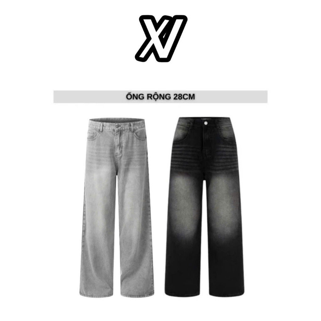 Quần Jeans Ống Suông baggy rộng Ver 1 xuân vũ clothing nhiều màu tôn dáng form unisex nam nữ