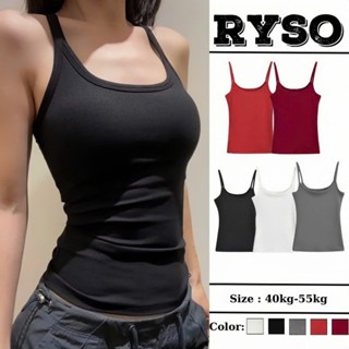 Áo 2 Dây Trơn Basic Chất Thun Gân Thấm Hút Tốt, Áo Hai Dây Croptop Chất Thun Gân RYSO