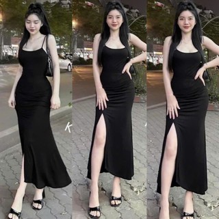 ❤️ ĐẦM Maxxi Hai DÂY Dáng DÀI Xẻ Tà Có MÚT NGỰC Chất Tăm Gân Dày Dặn