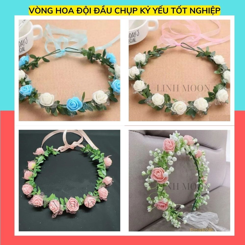 [CHỌN MẪU] Vòng Hoa Đội Đầu Chụp Ảnh Kỷ Yếu, Vòng Hoa Cô Dâu, Vòng Hoa Tốt Nghiệp