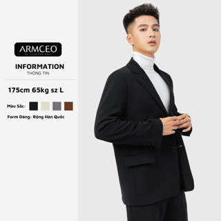 Áo khoác blazer nam quốc dân ARMCEO Conal 3 lớp có đệm vai cao cấp chất liệu Arims độc quyền dày dặn -B01