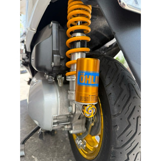 Tem Ohlins Xanh Kéo Lụa Dán Bình Dầu Xe Máy