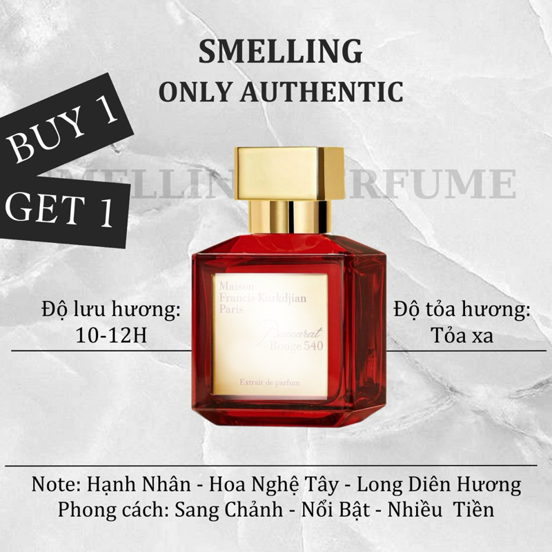 [CHÍNH HÃNG] Mẫu Thử Nước Hoa Baccarat 540 Extrait Sang Chảnh - Có Tiền - Nổi Bật