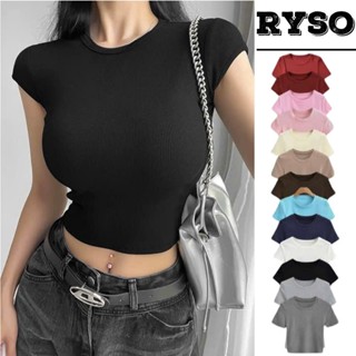 Áo Thun Croptop Nữ Ôm Body Ngắn Tay Cổ Tròn ,Crt Croptop Nữ Thun Trơn Cổ Tròn Tay Ngắn Dáng Ôm Trơn Basic RYSO