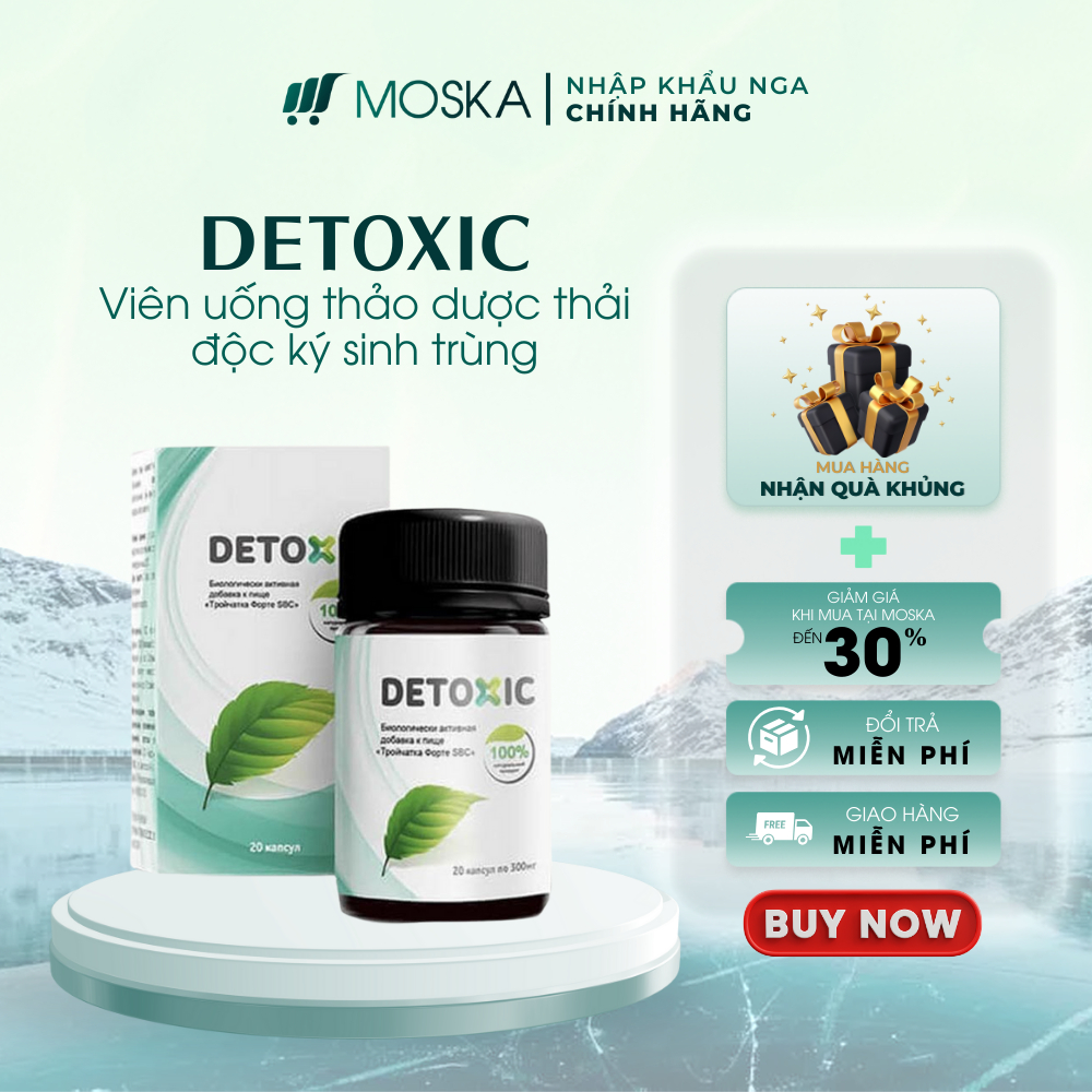 Viên Uống Thảo Dược Diệt Ký Sinh Trùng Cơ Thể Sạch Khỏe Detoxic Hendel's Garden Nga Tăng Cường Sức Khỏe
