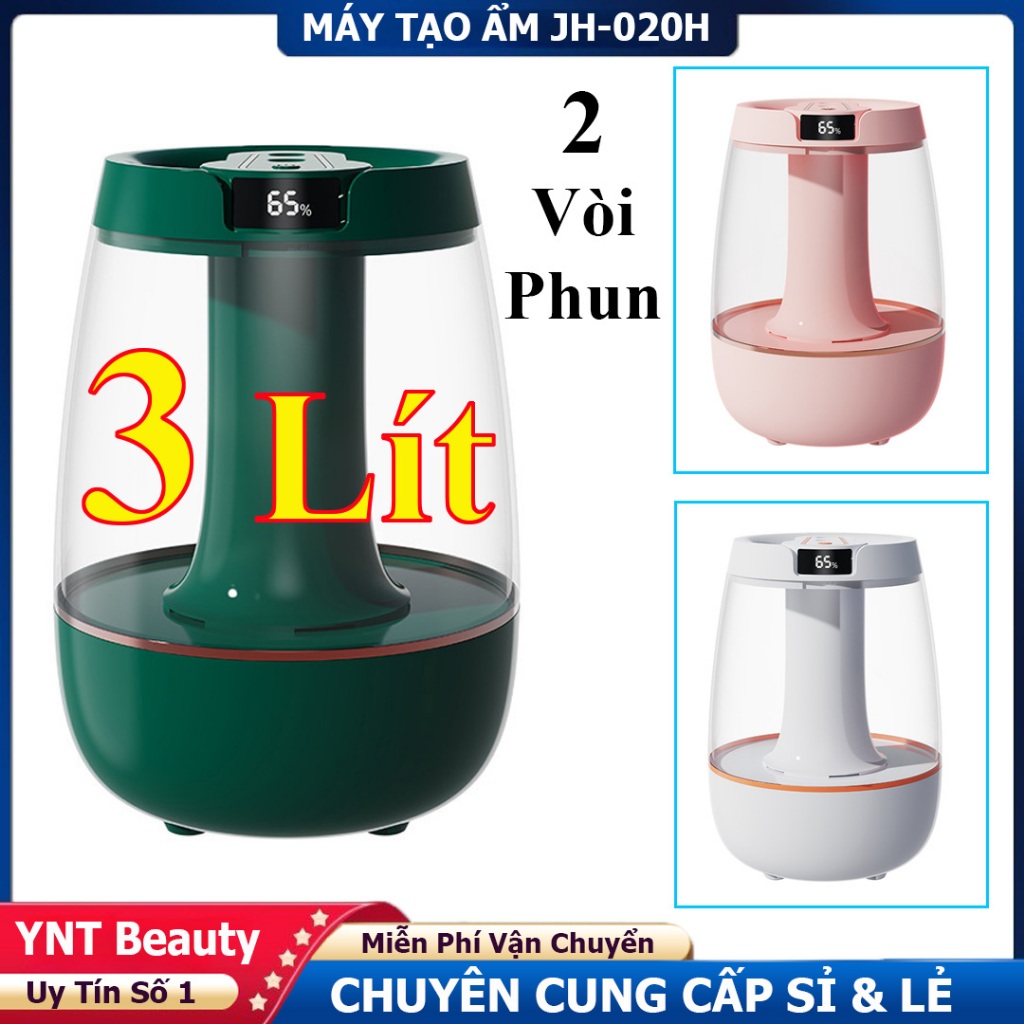 Máy Tạo Độ Ẩm 2 Vòi Phun JH-020H Dung Tích Lớn 3LÍT, Máy Phun Sương Khuếch Tán Xông Tinh Dầu Thơm