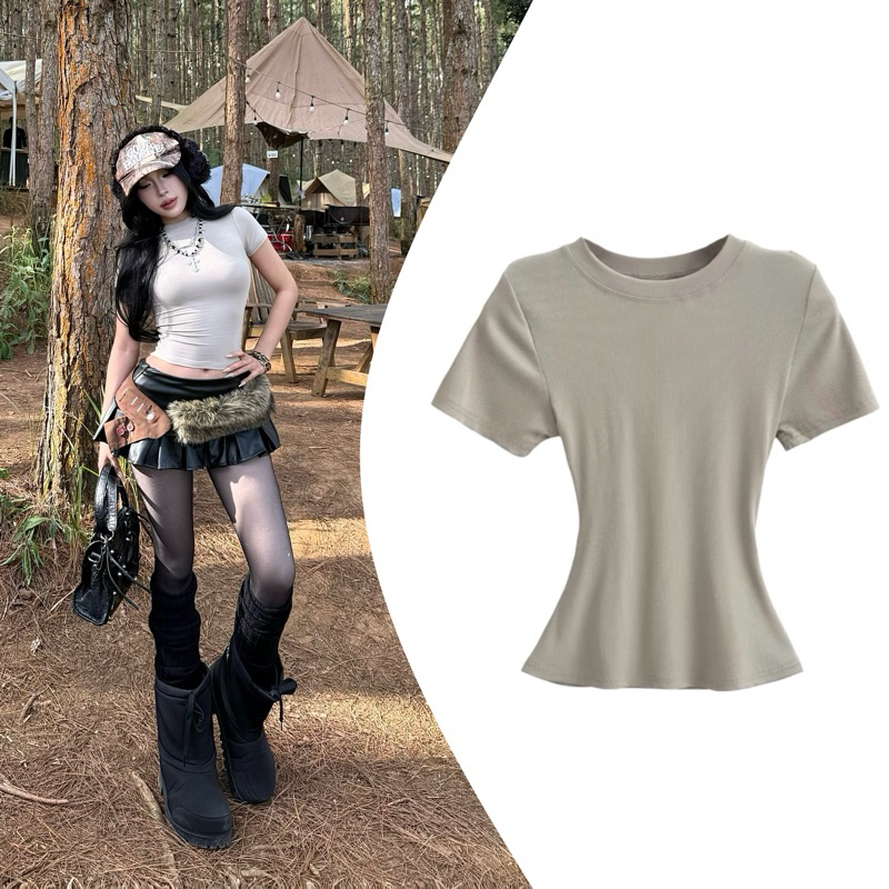 [ SLIM TEE] Áo thun Baby Tee DANEJI Siêu Ôm body, thun tăm lạnh chất co dãn M208 | BigBuy360 - bigbuy360.vn