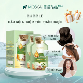 Dầu Gội Nhuộm Tóc Thảo Dược Tự Nhiên Bubble, Gội Nhuộm Tóc Hàn Quốc, Gói Nhuộm Tóc Màu, Tóc Bạc Nâu Đen Hộp 10 gói