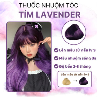  Thuốc Nhuộm Tóc Màu Tím LAVENDER  màu nhuộm sáng da  tặng kèm oxy trợ nhuộm và bao tay,trùm đầu . 