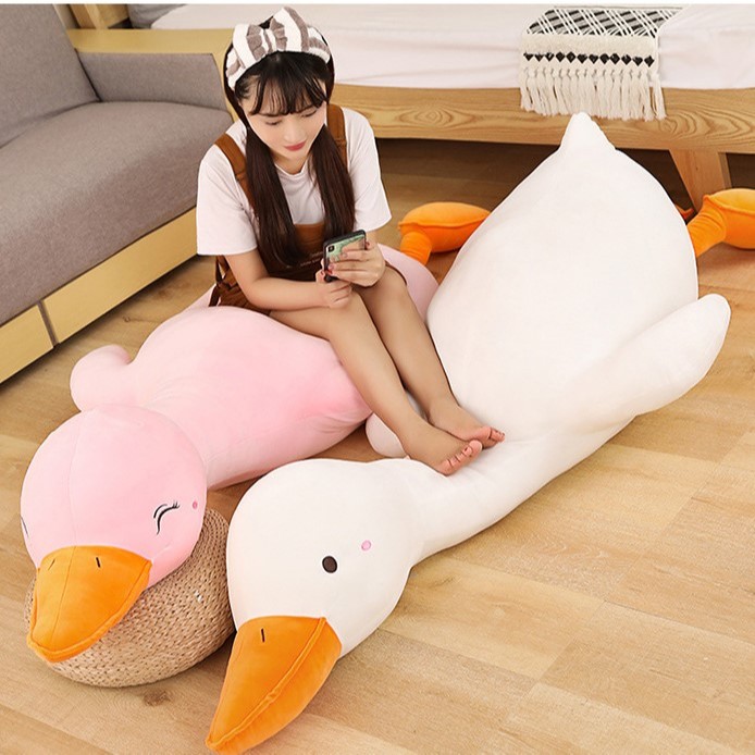 THÚ BÔNG VỊT TRẦM CẢM VỊT LƯỜI SIZE LỚN 125CM VẢI MINISO SIÊU MỀM LÔNG MỊN