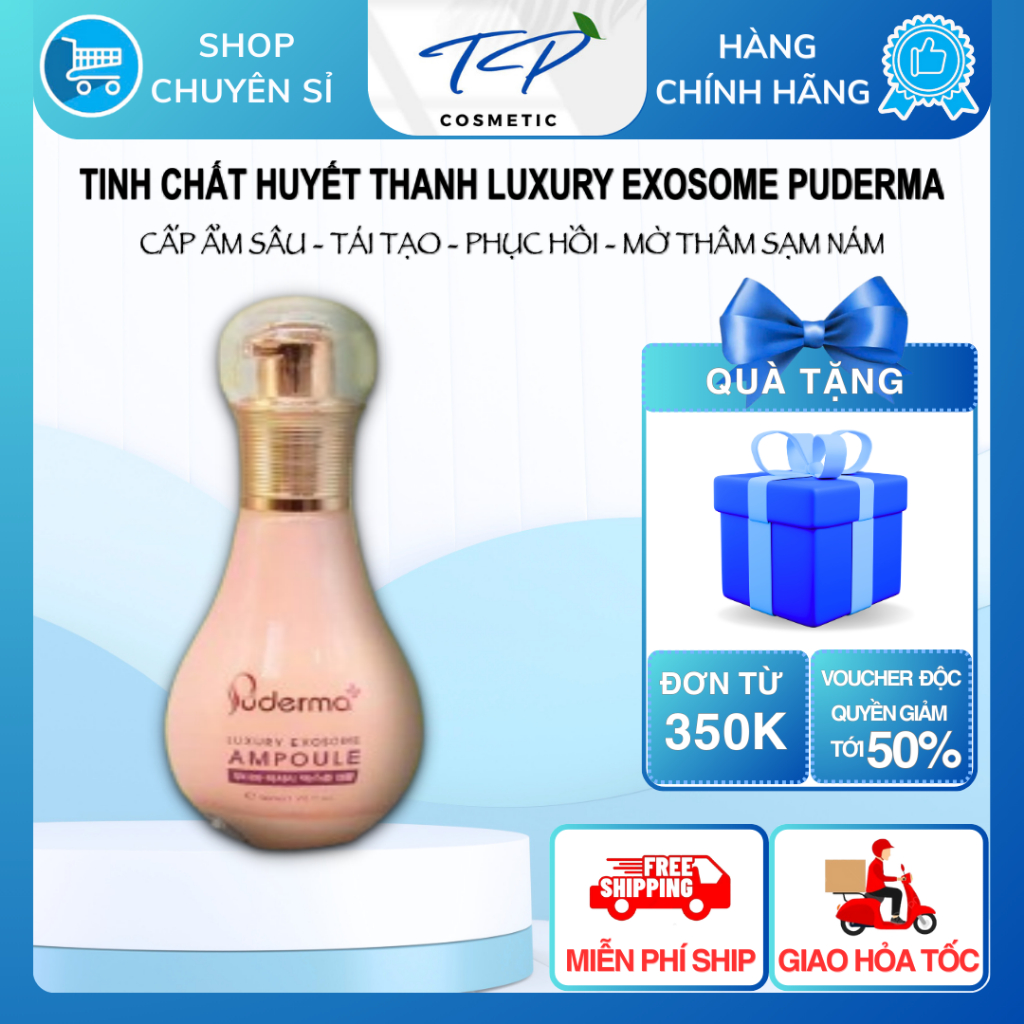 Huyết Thanh Tế Bào Gốc Puderma Luxury Exosome Ampoule 50ml – Dưỡng sâu, phục hồi & trẻ hóa da