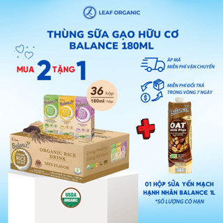 THÙNG 36 HỘP SỮA GẠO HỮU CƠ BALANCE 180ML - HÀNG NHẬP CHÍNH HÃNG CÓ SẴN