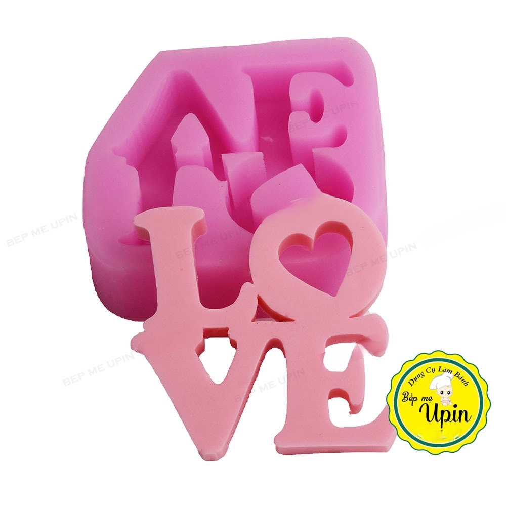 Khuôn silicon tạo hình chữ Love trang trí bánh sinh nhật - thạch pudding