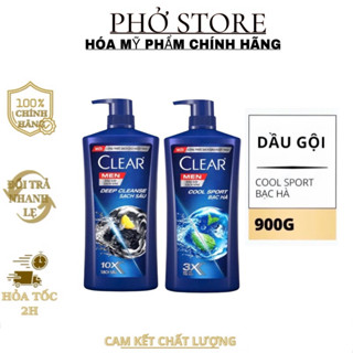 Dầu Gội Đầu Clear Men Cool Sport Bạc Hà 900g/630g