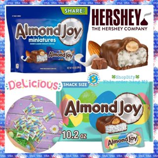 Socola Mỹ Dừa Hạnh Nhân HERSHEY ALMOND JOY Miniatures Coconut Almond Chocolate Candy Bars Share Pack Ngon 289g Kosher