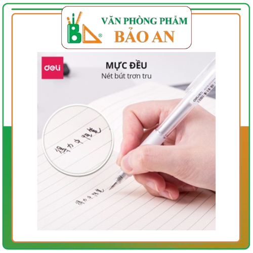 COMBO 3 Bút Gel Bút Bi Nước Deli A057B/ A575 Mực Màu Đen Xanh Đỏ Chính Hãng Bút Mực Gel Ngòi 0.5mm