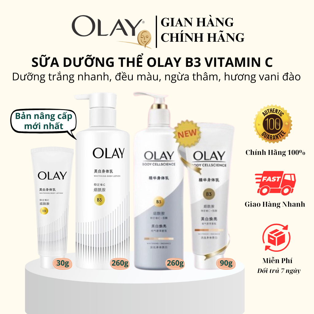 Sữa Dưỡng Thể Olay B3 - Olay Bright Ultra Whitening - Dưỡng Trắng Da Toàn Thân 260ml Chính Hãng