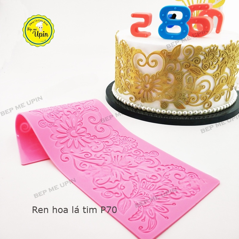 Khuôn silicon ốp viền ốp ren bánh hoa lá tim mã R6