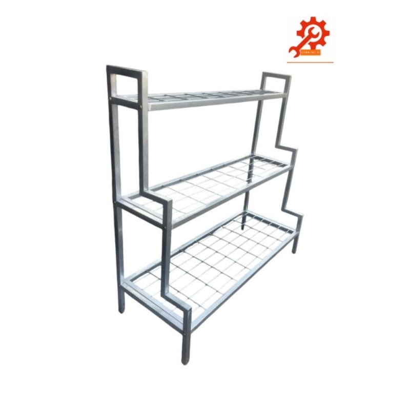 Kệ sắt 3 tầng để chậu cây Sơn tĩnh điện chậu hoa decor nhà cửa ngoài trời.bánh xe xoay khóa cao cấp