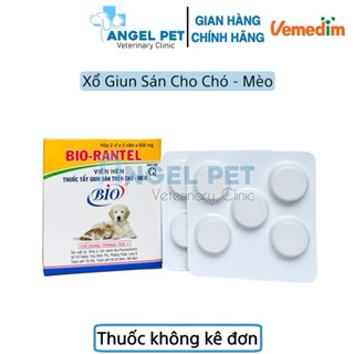 BIO RANTEL Viên Tẩy Giun Sán Cho Chó Mèo - 1 Hộp 10 Viên