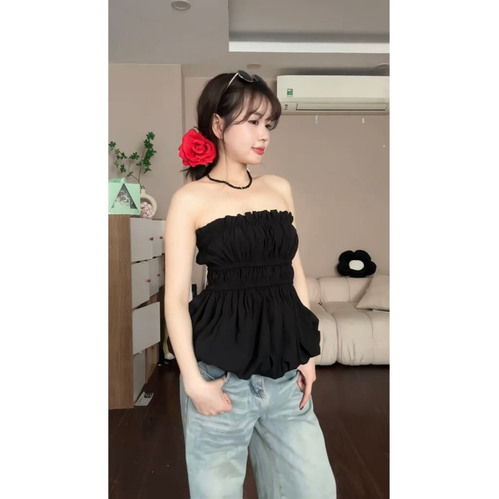 ÁO BÍ CUP NGỰC DÁNG XÒE CHẤT GIÓ SẦN ÁO QUÂY 2 LỚP CUP NGỰC DÁNG BÍ 2025 | BigBuy360 - bigbuy360.vn