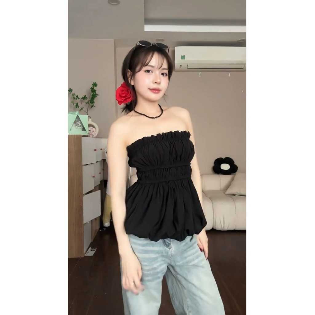 ÁO BÍ CUP NGỰC DÁNG XÒE CHẤT GIÓ SẦN ÁO QUÂY 2 LỚP CUP NGỰC DÁNG BÍ 2025 | BigBuy360 - bigbuy360.vn