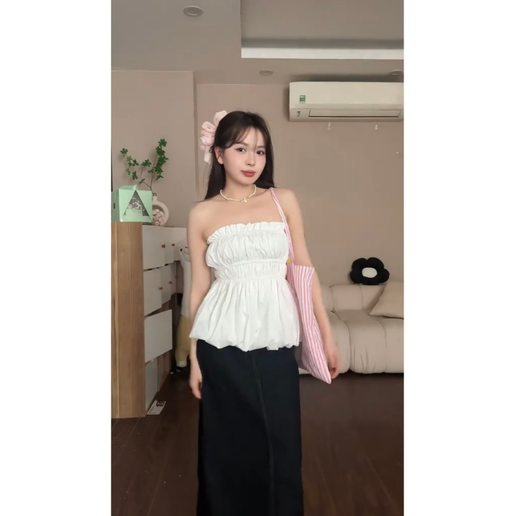 ÁO BÍ CUP NGỰC DÁNG XÒE CHẤT GIÓ SẦN ÁO QUÂY 2 LỚP CUP NGỰC DÁNG BÍ 2025 | BigBuy360 - bigbuy360.vn