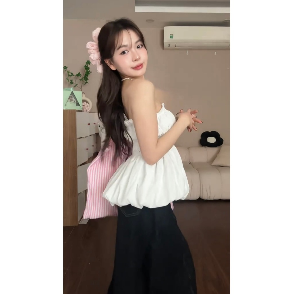 ÁO BÍ CUP NGỰC DÁNG XÒE CHẤT GIÓ SẦN ÁO QUÂY 2 LỚP CUP NGỰC DÁNG BÍ 2025 | BigBuy360 - bigbuy360.vn