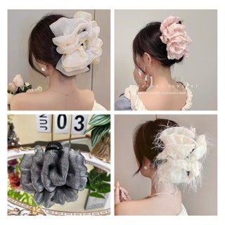 Kẹp Tóc Càng Cua Bảng Lớn Nơ Voan Đính Kim Sa Lấp Lánh